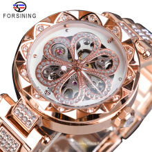 184 Forsining Mode Dames Montre Top Marque Diamant Femelle Automatique Mécanique Montres Étanche Lumineux Mains Horloge